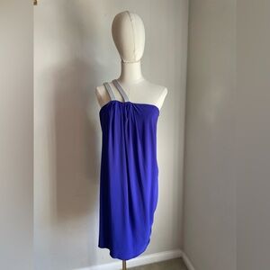 S Badgley Mischka Dress, Mack & James. One shoulder purple